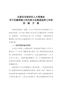 关于区镇两级人民代表大会换届选举工作的实施方案