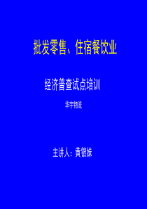 批发零售、住宿餐饮业经济普查试点培训(PPT33页)