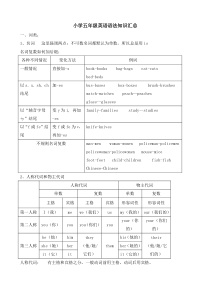 小学五年级英语语法知识汇总