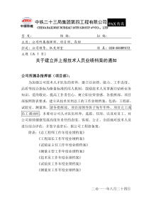 关于建立上报技术人员业绩档案的通知