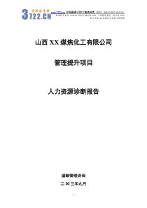 山西XX煤焦化工有限公司人力资源诊断报告(DOC 31)