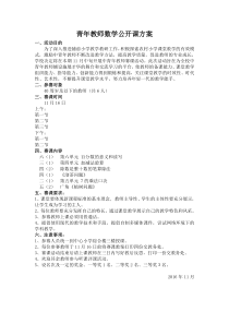 青年教师数学公开课方案