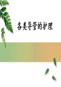 各类导管的护理_临床医学_医药卫生_专业资料讲解