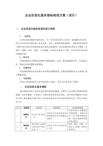 企业信息化基本指标构成方案（试行）(1)