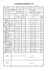 砖砌体检验批质量验收记录