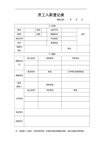 销售人员入职登记表