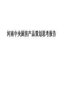 河南中央厨房产品策划思考报告