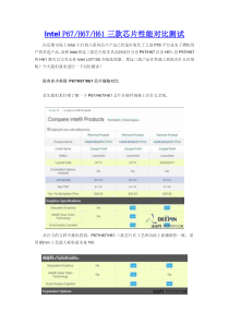 Intel P67 H67 H61三款芯片性能对比测试