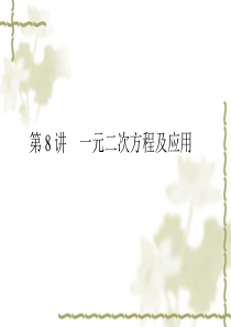 2011数学中考第一轮复习课件第8讲 一元二次方程及应用