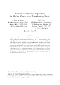 Uniform acceleration expansions for Markov chains 