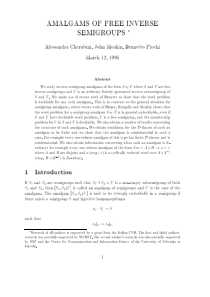 AMALGAMS OF FREE INVERSE SEMIGROUPS