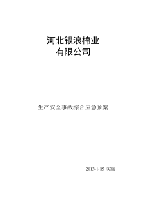 (4)生产安全事故综合应急预案