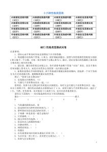 十六种性格类型表 性格测试及解析最完整