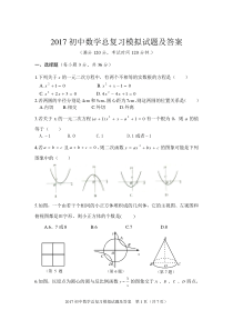 2017初中数学总复习模拟试题及答案