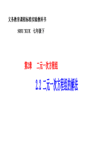 2.2二元一次方程组的解法：代入消元法 课件 湘教版 (1)