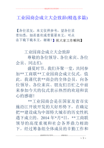 工业园商会成立大会致辞(精选多篇)