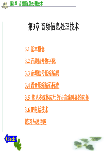 多媒体通信技术―― 音频信息处理技术