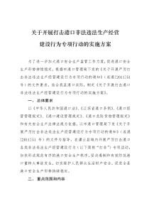 县开展打击港口非法违法经营建设行为专项行动的实施方案