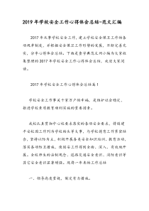 2019年学校安全工作心得体会总结-范文汇编