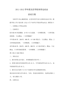 2011-2012学年度史店学校体育运动会活动方案