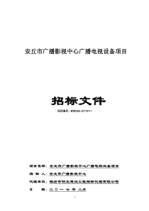 广播项目招标文件定稿