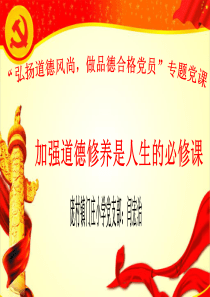 “弘扬道德风尚,做品德合格党员”专题党课