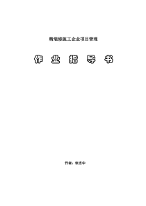 精装修施工企业  项目管理作业指导书