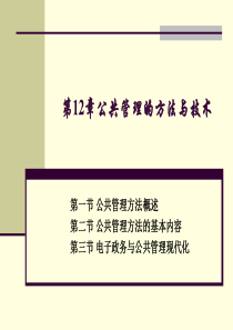 12章 公共管理的方法与技术