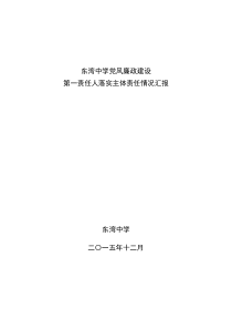 东湾中学党风廉政建设第一责任人落实主体责任情况汇报