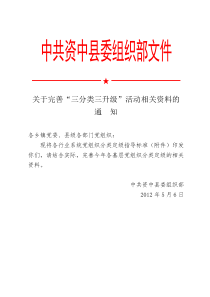 (分类定级指导标准)关于完善“三分类三升级”活动相关资料的通知