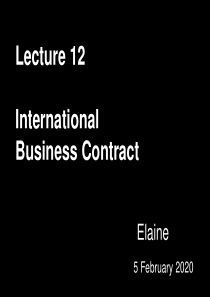 Lecture 12 International Business Contract