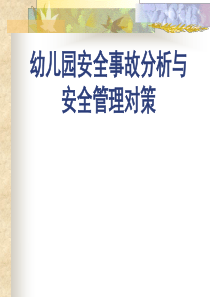 幼儿园安全事故分析与安全管理对策