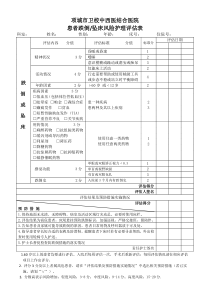 患者坠床跌倒风险评估表