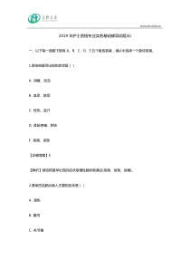 2019年护士资格专业实务基础辅导试题(6)