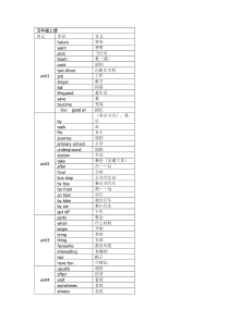 深圳小学五年级英语单词表汇总