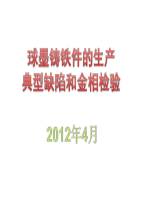 球墨铸铁件的缺陷和金相检验2012年