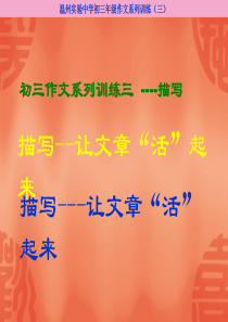 温州实验中学初三年级作文系列训练(三)