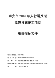 泰安2018年人行道及无障碍设施施工项目