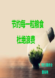 “节约每一粒粮食_反对浪费”主题班会ppt