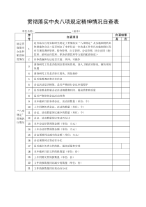 贯彻落实八项规定精神情况自查表