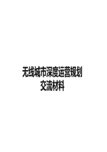 无线城市深度运营规划(交流材料)