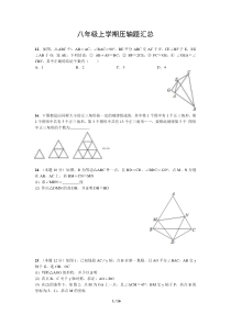 八年级数学上学期期中压轴题总汇