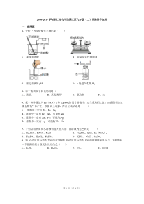 2016-2017学年浙江省杭州市滨江区九年级(上)期末化学试卷