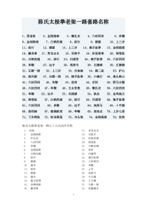 陈氏太极拳老架一路套路名称