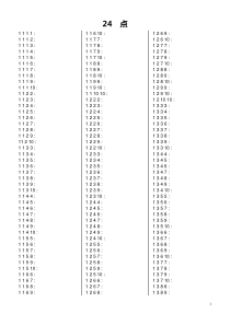 小学生24点习题大全