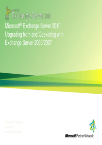 Exchange 2010 - Mod 03 - Upgrade and Coexistence