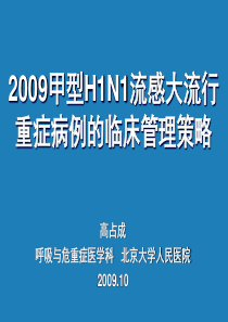 2009甲型H1N1流感大流行重症病例的临床管理策略