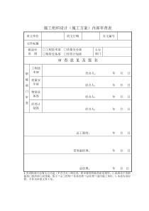 施工组织设计(施工方案)内部审查表