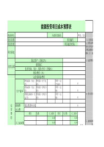 项目成本预算表模板