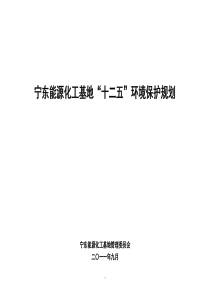 宁东能源化工基地“+十二五”环境保护规划